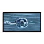 Weith Harbour Seal Svalbard Norway Photo Framed Wall Art Print Long 25X12 Inch