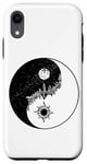 Coque pour iPhone XR Drôle Yin Yang Occulte Lune Soleil Blanc Noir Méditation