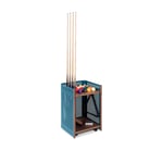 RS Barcelona - Mou Indoor Floor Cue Rack, Blue, Walnut tray - Pelit - Yonoh