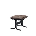 LK Hjelle - Siesta Classic Footstool Black Dunes 21001 Dark Brown - Skamler & Taburetter - Ingmar Relling - Brun - Bomull/Lær/Tre