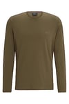 BOSS Mens Mix&Match LS-Shirt R Embroidered-logo loungewear T-shirt in stretch cotton Green