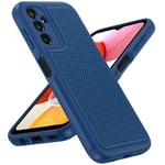 FNTCASE for Samsung A14 Phone Case: Dual Layer Shockproof Drop Protection Case - Galaxy A14 4G/5G 360 Military Grade Protective Mobile Phone Cover Rugged Matte Heavy Duty Slim TPU Aesthetic Cases Blue