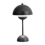 Nordisk dansk blomknopp bordslampa, bröllopsrum, sovrum, skrivbordsdekoration, lampa, sänglampa (uppladdningsbar) FAN2610 Svart