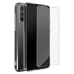 Case for TCL 30 SE and 306 Silicone and screen protector Tempered Glass 9H clear