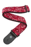 D'Addario Woven Guitar Strap, Bandana Red