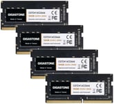 [DDR4 RAM] GIGASTONE 64GB Kit(4x16GB) DDR4 2666MHz(2400MHz Or 2133MHz) PC4-21300(PC4-19200/17000) CL19 1.2V SODIMM 260pin Unbuffered Non ECC ideale Laptop Portatile Alta prestazione Memoria Upgrade