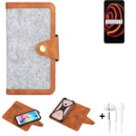 Felt Case + earphones for Ulefone Armor 10 Cover light grey