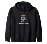 Funny Keep Calm And Bake Sourdough Baking Lover Zip Hoodie