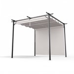 Blumfeldt Pantheon Robust Pergola 3x3 m résistante aux intempéries acier thermolaqué volets latéraux