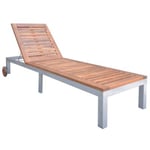 Transat chaise longue bain de soleil bois Helloshop26