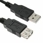 3m Metre Long SHORT USB 2.0 EXTENSION Cable Lead A Male To A Female Black