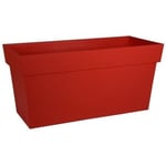 EDA Jardinière avec roulettes Toscane - 79 x 35 x H 39 cm - 74 L - Rouge rubis