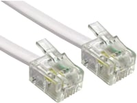 Câble Adsl 3M - Supérieure Qualité/Broches De Contact Plaqué Or/Internet Haute Vitesse À Large Bande/Routeur Ou Modem À La Prise Téléphonique Rj11 Ou Microfiltre/Blanc