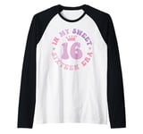 In My Sweet Sixteen Era 16th Birthday Groovy Retro 16th Raglan Baseball Tee