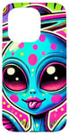 Coque pour iPhone 15 Pro Alien coloré avec halo et ailes Pop Art cool