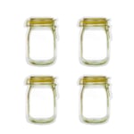 HINK-Home Storage Mason, 4 Pieces Mason Jar Zipper Bags Reusable Snack Saver Bag Leakproof Food Sandwich, Cake Mould Big Sales Yellow