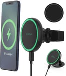 15W Wireless Car Charger, Fast Charging, Compatible with magsafe car Black 