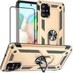 Yiakeng for Samsung A71 Phone Case with Screen Protector: Military Grade Protective Cases with Ring for— Samsung Galaxy A71 Golden