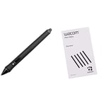 Wacom Stylet Grip Pen pour Intuos Pro, Intuos 4/5, Cintiq et Cintiq Companion 1/2 & ACK-20001 Stylo Standard, Noir 5 pcs