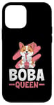 Coque pour iPhone 12 mini Boba Queen - Thé au lait pour chien - Pour amoureux des perles