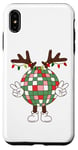 iPhone XS Max Christmas disco ball with antlers, peace sign, reindeer Case