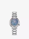 Citizen EM1110-81N Women's L Arcly Diamond Eco-Drive Bracelet Strap Watch, Silver/Blue