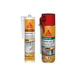 SIKA - Mousse polyuréthane expansive - Usage tous sens - Expansion 20L - 250ml - Blanc + Mastic acrylique - Réparation de fissures et joints pour fenêtres et murs - Int & Ext - Blanc - 300ml