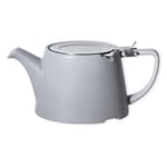 London Pottery 43240 Théière ovale avec infuseur pour thé en vrac Grès Gris satiné 3 tasses