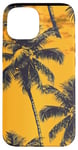 Coque pour iPhone 15 Jaune Vintage Motif Palmier Tropical Paradise Decor