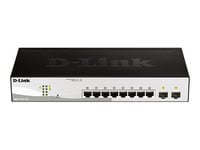 D-Link DGS 1210-10 - Commutateur - intelligent - 8 x 10/100/1000 + 2 x Gigabit SFP - de bureau, Montable sur rack