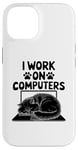 iPhone 14 I Work On Computers Persian Longhair Cat Case