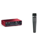 Focusrite Scarlett 2i2 4th Gen USB Audio Interface for Recording, Songwriting, Streaming and Podcasting & Shure SM57 Cardioid Dynamic Instrument Microphone with Pneumatic Shock Mount, A25D Mic Clip