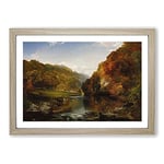 Big Box Art The Hudson River Vol.2 by Thomas Cole Framed Wall Art Picture Print Ready to Hang, Oak A2 (62 x 45 cm)