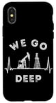 Coque pour iPhone X/XS We Go Deep Oil Rig Heartbeat EKG Pulse Oilfield Man