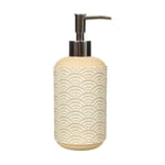 Sass & Belle Neutral Seigaha Wave Soap Dispenser Bathroom Ceramic Pump Bottle