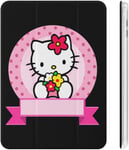 Hello Kitty Étui Pour Ipad 2020 Matériau Tpu Antichoc Réglage Automatique De L'angle De Veille/Réveil Mignon Housse De Protection Transparente 10.2in