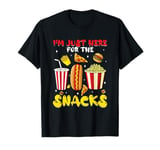 Funny Football Game Sports I'm Just Here For The Snacks T-Shirt