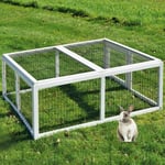 Cage Clapier á lapins Rabbit Run xl extérieur- Cage Mobile -Couleur Blanc 403