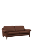 John Lewis Camber Leather Grand 3 Seater Sofa, Dark Leg