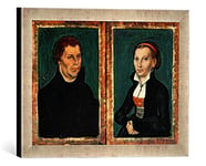 Kunst für Alle 'Image encadrée de Lucas Cranach Martin Luther, Catherine de Bora, c.1526 Impression d'art dans Le Cadre de Haute qualité Photos Fait Main, 40 x 30 cm, Argent, Raya