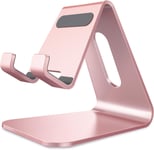 Support Téléphone,Support De Bureau En Aluminium Compatible Avec Iphone 16 15 14 13 12 Mini Pro Max Xs Max Xr X Se 8 7 6 6s Plus Huawei Mate 60 Pro,Samsung S23 S22 S21-Or Rose