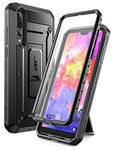 SUPCASE Unicorn Beetle Pro Case for Huawei P20 Pro (2018 Release), Full-Body Rugged Holster Cover with Built-In Screen Protector (Black)