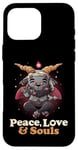 Coque pour iPhone 16 Pro Max Paix Love Souls Démon Chèvre Pentagramme Satanique Mignon Baphomet