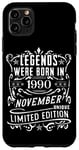 Coque pour iPhone 11 Pro Max Anniversaire Novembre 1990 Édition Limitée Cadeau Utilisé