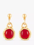 Susan Caplan Pre-Loved Rediscovered Collection Swarovski Crystal Drop Earrings, Gold/Red