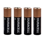 Shrink Pack Of 4X Duracell AA Alkaline Batteries LR6 MX1500 MN1500