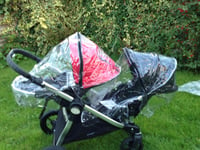 Baby Jogger City Select twin tandem Replacement Rain Covers x 2 Pram Pushchair