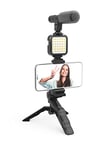 DigiPower Like ME Vlogging Kit – Compatible avec Les Smartphones et Les appareils Photo y Compris Le Micro, la lumière 36 LED et Le trépied DPS-VLG2K