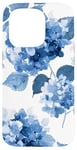 Coque pour iPhone 15 Pro Aquarelle Floral Bleu Hortensias Pretty Blue Floral