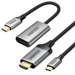 Choetech Adapter set USB-C till HDMI 2.0 hona (3840x2160@60Hz) + USB-C - HDMI hane (3840x2160@60Hz), 2m